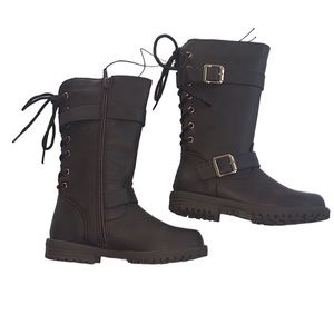 NWT Girls Mid Calf Combat Boots size 12